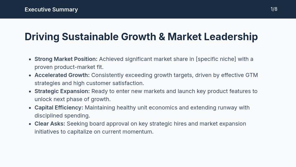 Board Brief: Series A Growth Strategy